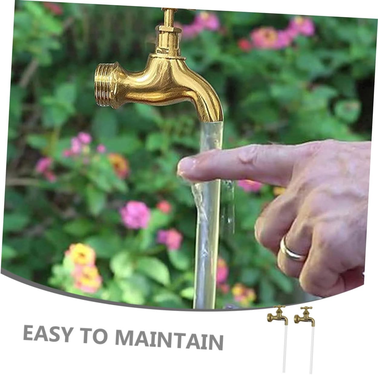Yardenfun 2Sets Invisible Flowing Spout Water Fountain Faucet for Outdoor Decor