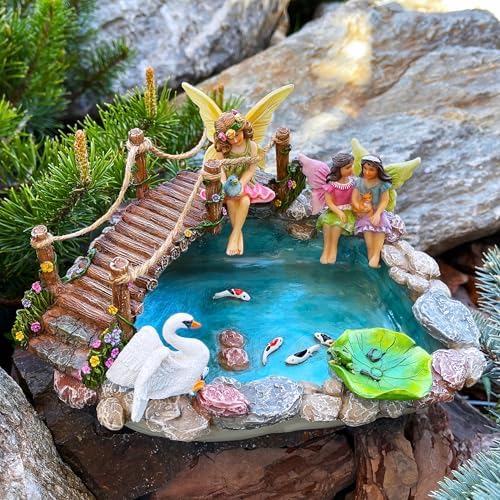Mood Lab Fairy Garden Miniature Bridge Set of 6