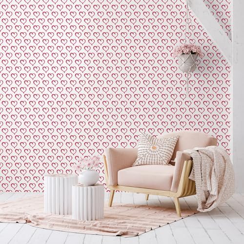 CHIHUT 177x236 Heart Wallpaper for Girls Room and Classroom Decor