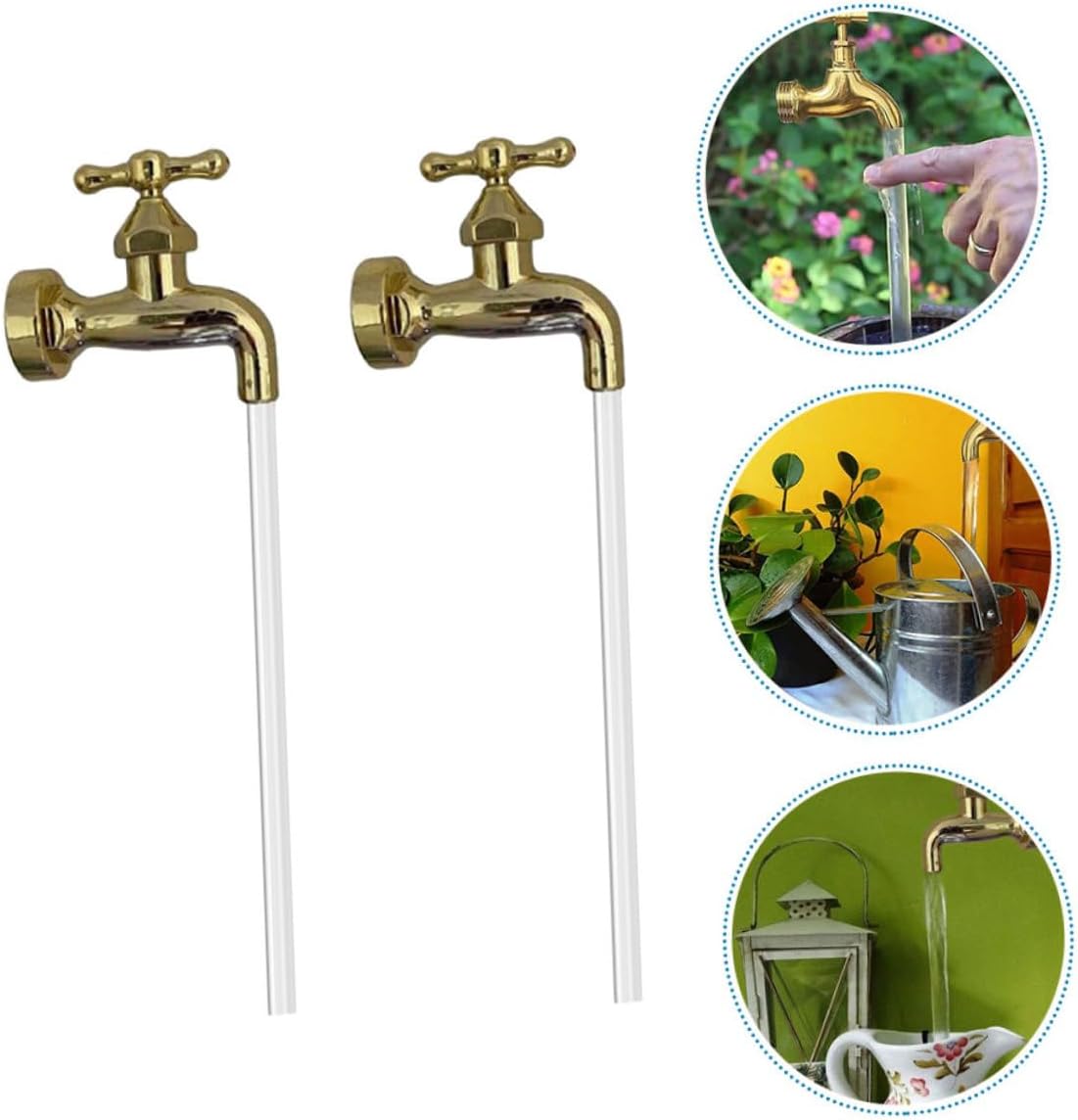 Yardenfun 2Sets Invisible Flowing Spout Water Fountain Faucet for Outdoor Decor