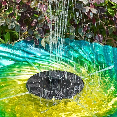 AMZtime 14W Solar Bird Bath Fountain with 4 Rods