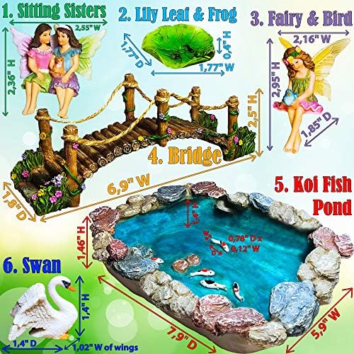 Mood Lab Fairy Garden Miniature Bridge Set of 6