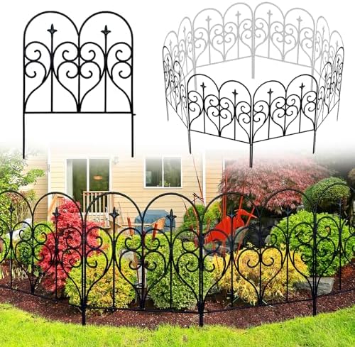 Thealyn Decorative Garden Fence 32 in x 10 ft Outdoor Rustproof Metal Barrier