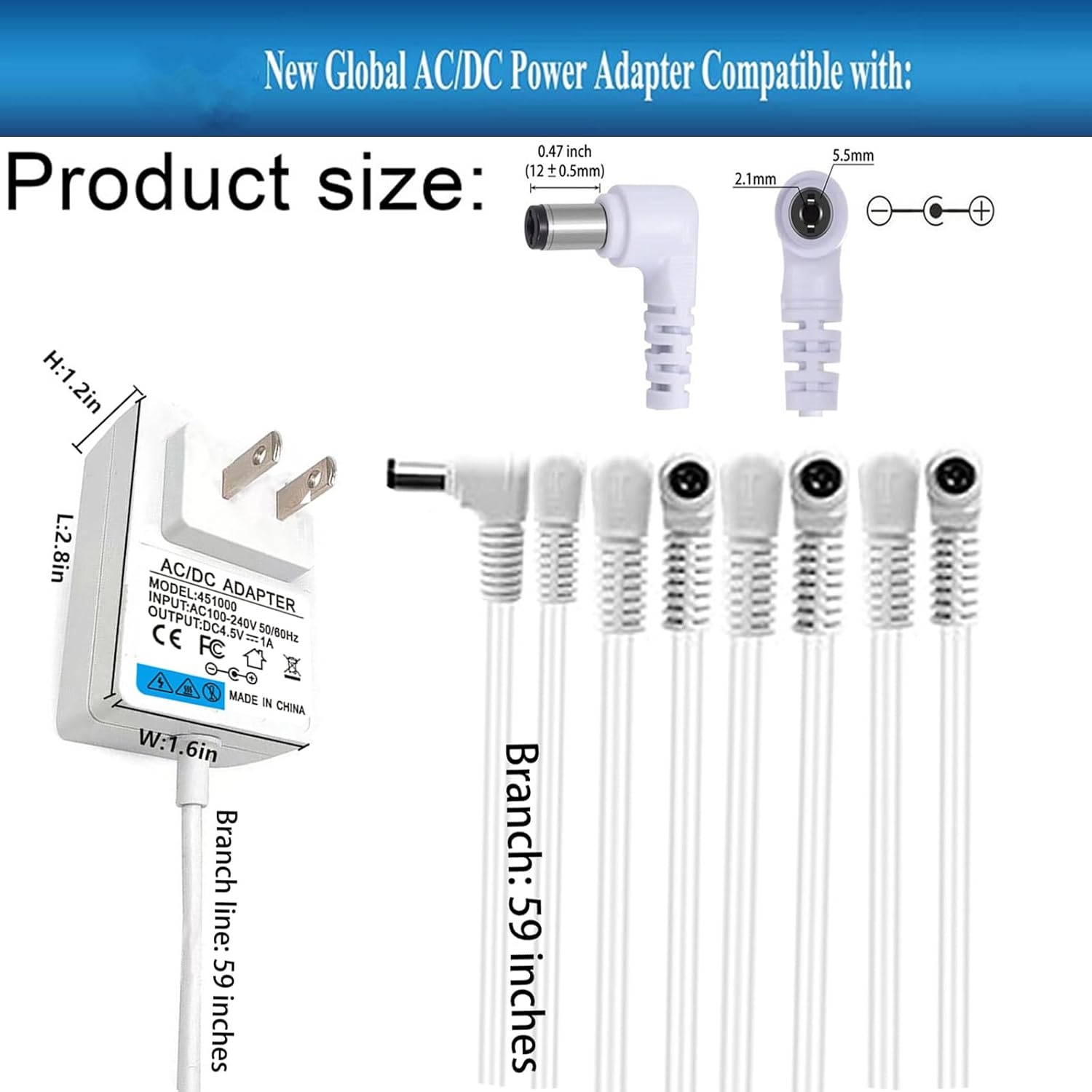 Ousaly 45V Power Adapter with 8 Outputs for Lemax Decorations