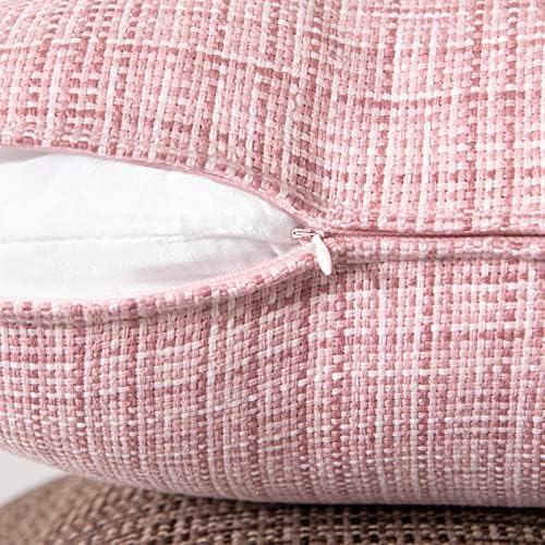 MIULEE Waterproof Throw Pillow Covers 16x16 Inch Pink Pack of 2