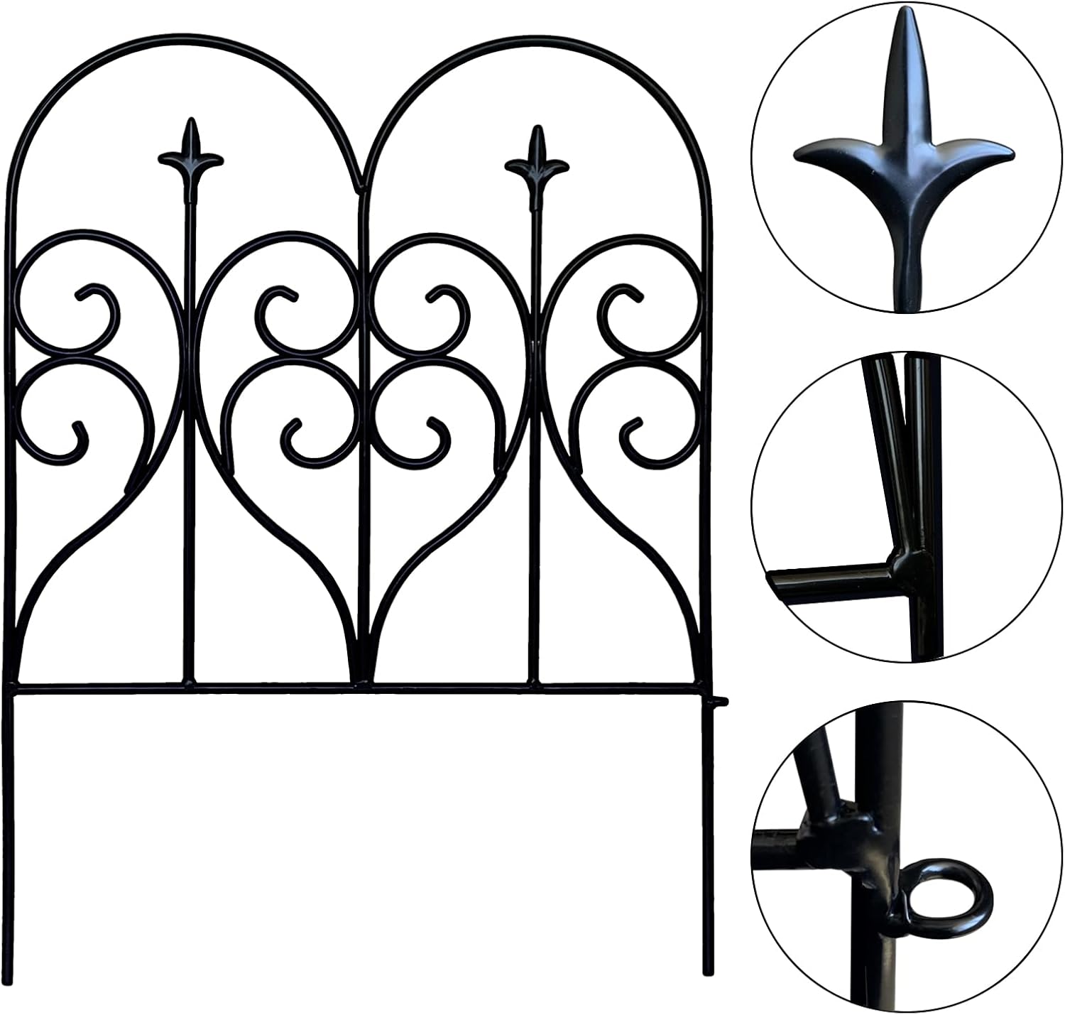 Thealyn Decorative Garden Fence 32 in x 10 ft Outdoor Rustproof Metal Barrier