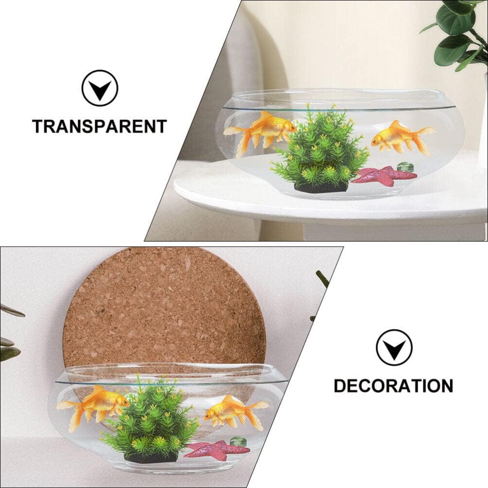 Alipis Round Glass Fish Bowl - 787 x 98 Decorative Terrarium Vase for Succulents Air Plants and Candles