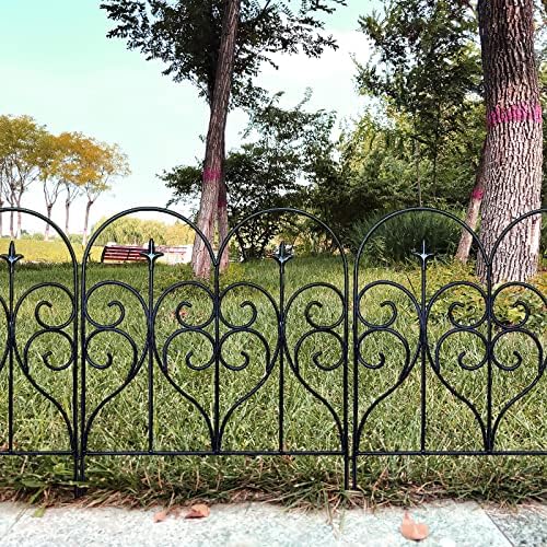 Thealyn Decorative Garden Fence 32 in x 10 ft Outdoor Rustproof Metal Barrier