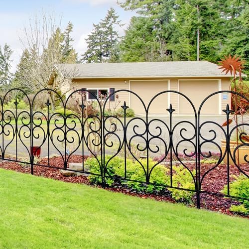 Thealyn Decorative Garden Fence 32 in x 10 ft Outdoor Rustproof Metal Barrier