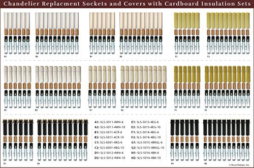 Royal Designs SCP-5006-4BK-6 4 Inch Candle Drip Sleeves Chandelier Socket Covers Black Set of 6