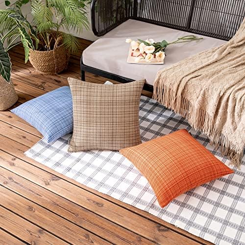MIULEE Outdoor Waterproof Pillow Covers 24x24 Inch Pack of 2 Orange