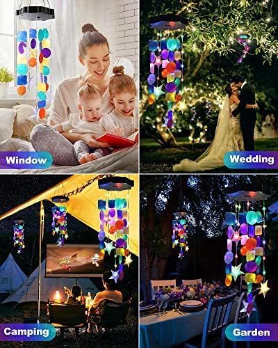 Toodour Solar Decorative Shell Wind Chime Outdoor Light