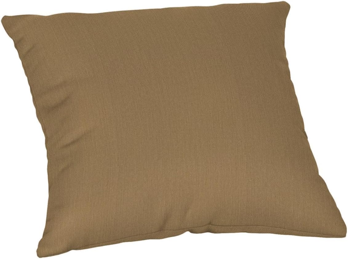 TRP Reversible Square Throw Pillow 18x18 Inch Dark Brown All Weather Indoor Outdoor Cushion