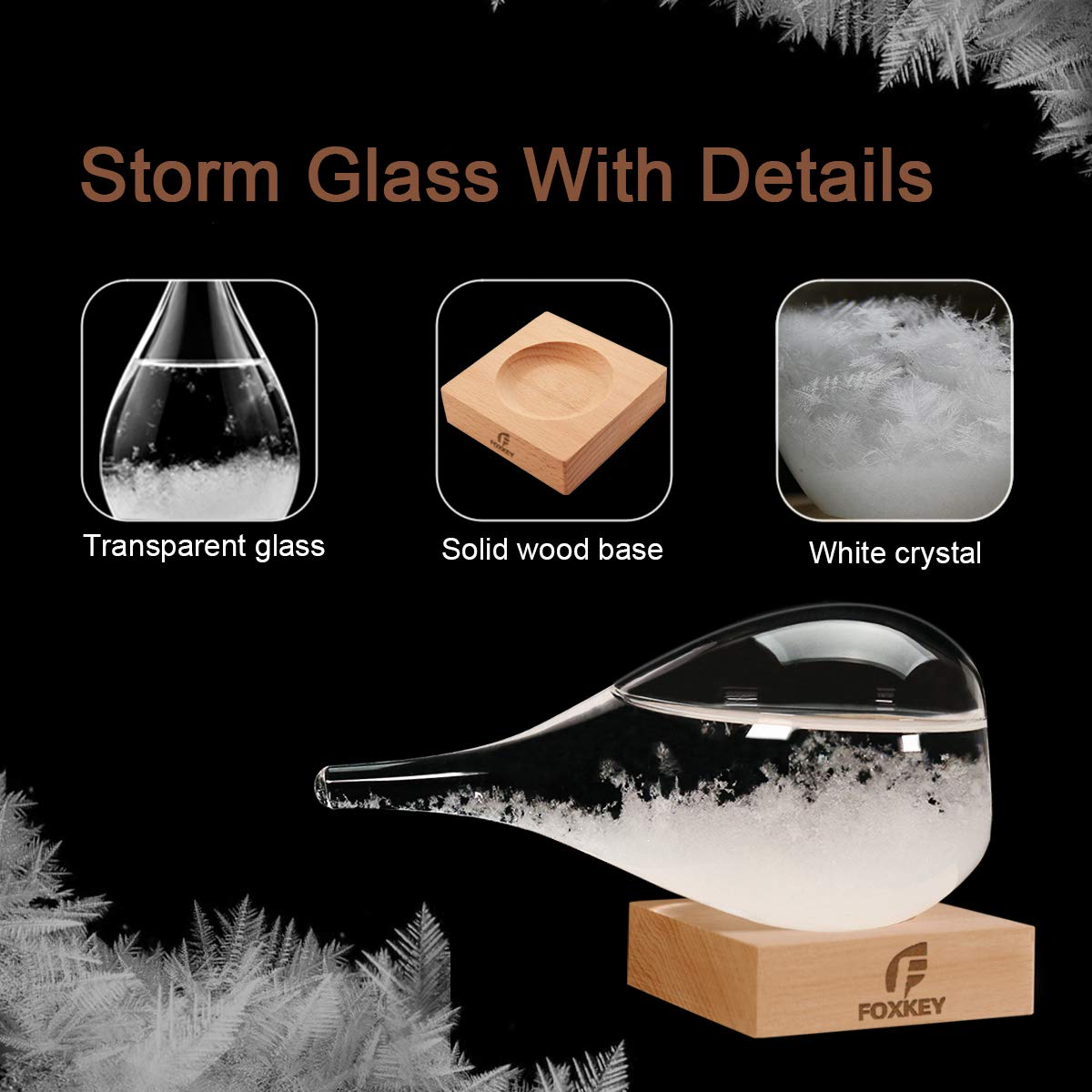 FOXKEY Storm Glass Weather Predictor Unique Drop-Shaped Weather Forecast Decor
