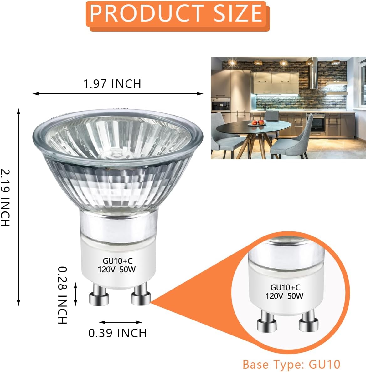 Halogen Bulb 50W GU10 120V NP5 Replacement for Candle Warmer and Scent Wax Burner Pack of 4