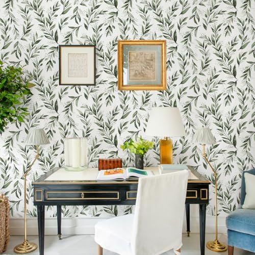 Livebor Olive Leaf Peel and Stick Wallpaper 177x1181 Inch