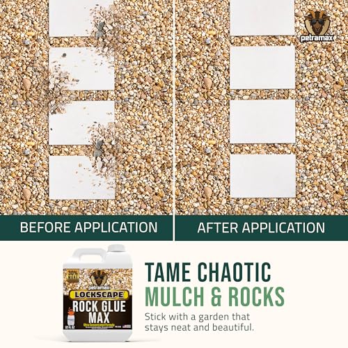 Petra Max Rock Glue 32 Oz - Ground Coverage and Pet Safe Mulch Glue for Rocks