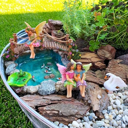 Mood Lab Fairy Garden Miniature Bridge Set of 6