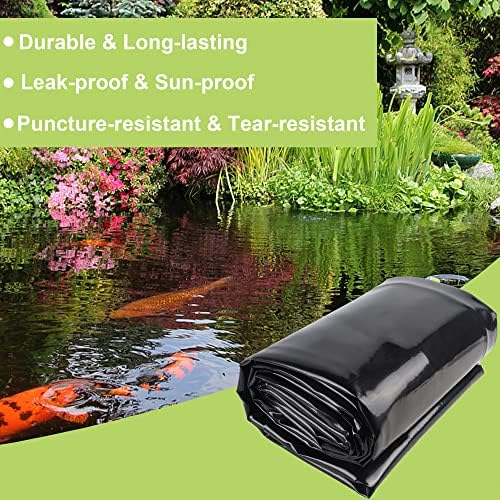 20 Mil HDPE Pond Liner 10x15 FT for Koi and Garden Ponds
