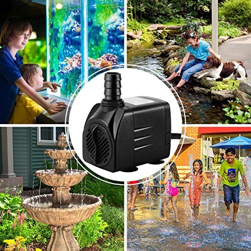 CWKJ Fountain Pump 400GPH Submersible Water Pump for Pond and Aquarium