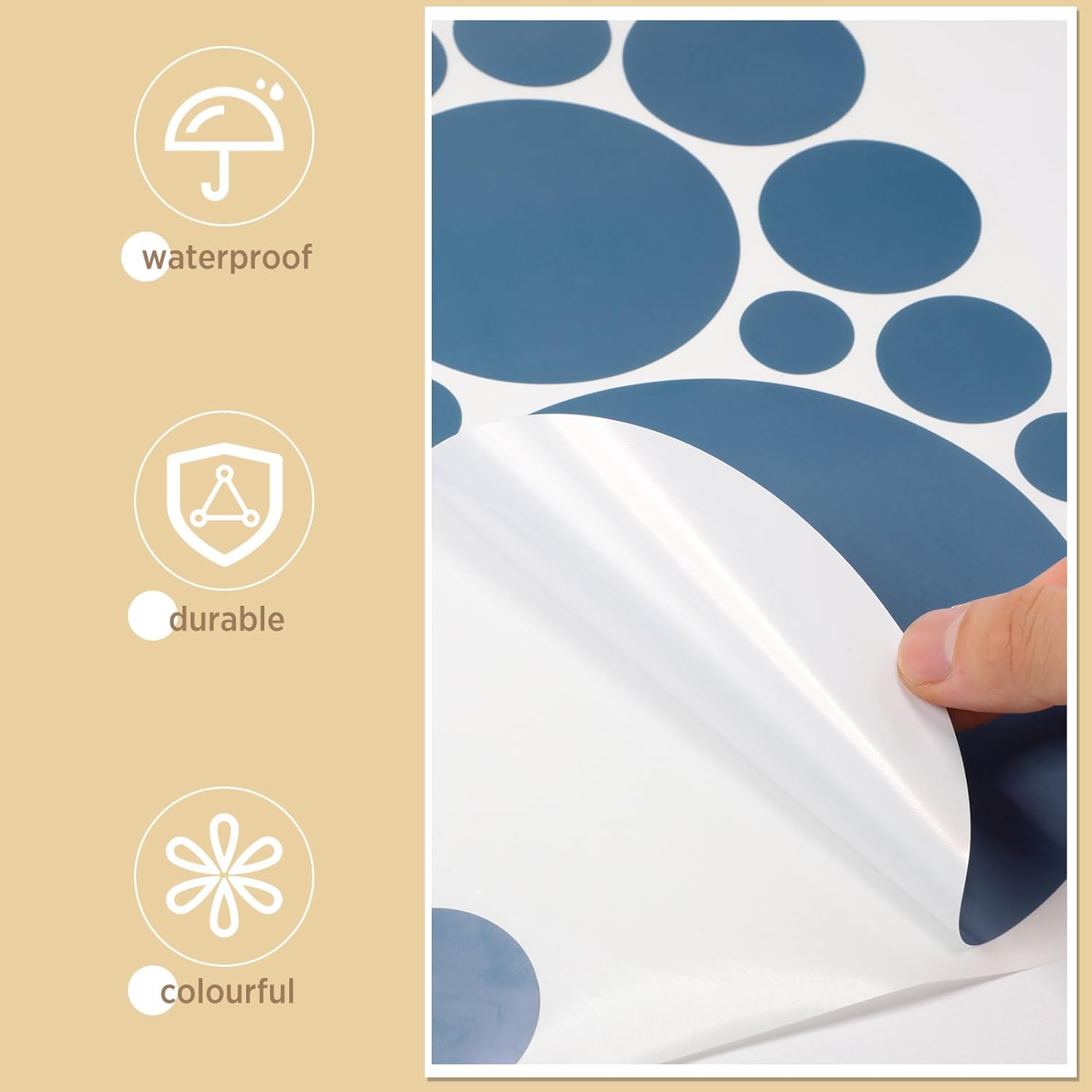 Zonon Boho Color Polka Dot Wall Decals for Kids Room Decor