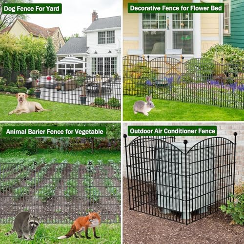 10 Panels Decorative Garden Fence - 32 in H x 236 ft L No Dig Dog Fence Outdoor for Yard Border Protection