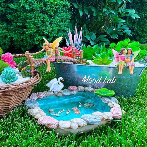 Mood Lab Fairy Garden Miniature Bridge Set of 6