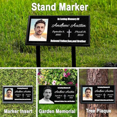 ADFSTONE 24x12 Custom Memorial Stone with Photo