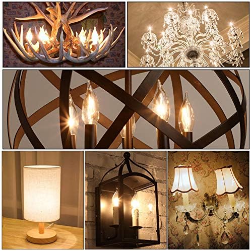 Hizashi 90 CRI LED Candelabra Bulb 40W Equivalent E12 12 Pack Dimmable Soft Warm White 2700K
