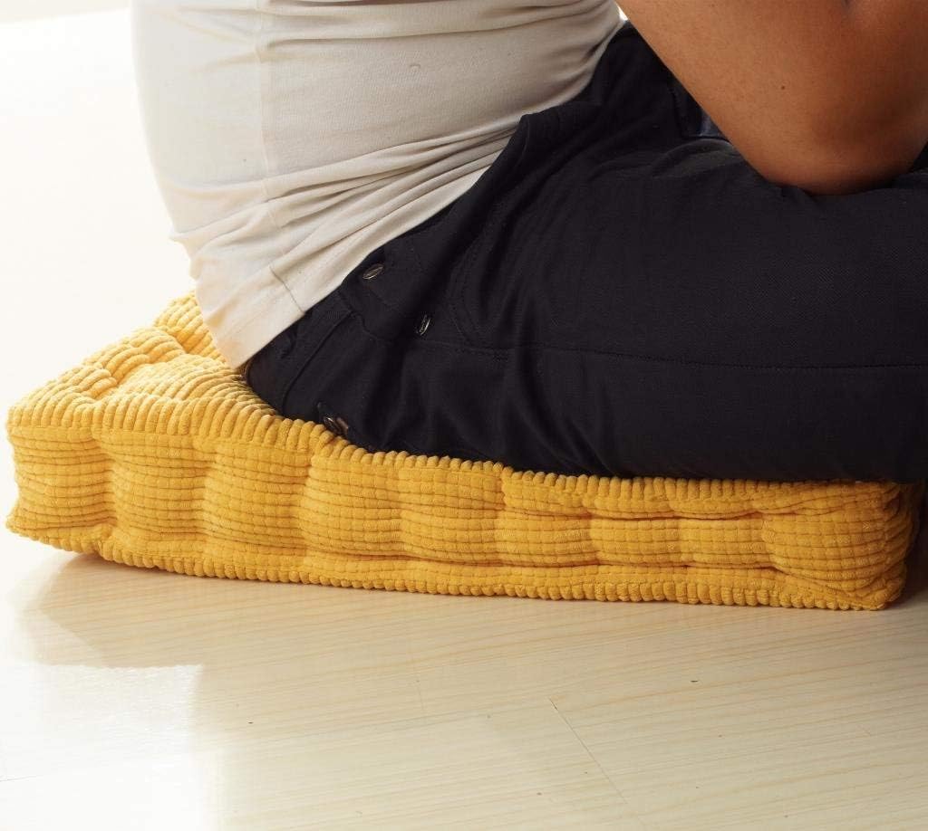ChezMax Floor Pillow Cushion 16x16 Inch Thick Velvet Seat Pad for Yoga Meditation Indoor Outdoor Use
