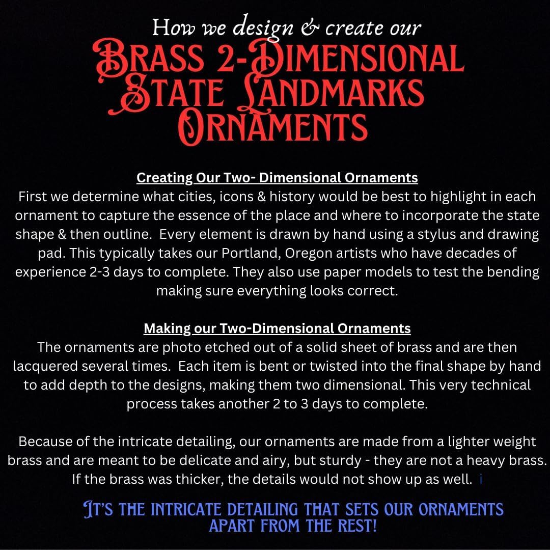 New York City Big Apple Brass Ornament Statue of Liberty Empire State Building Souvenir