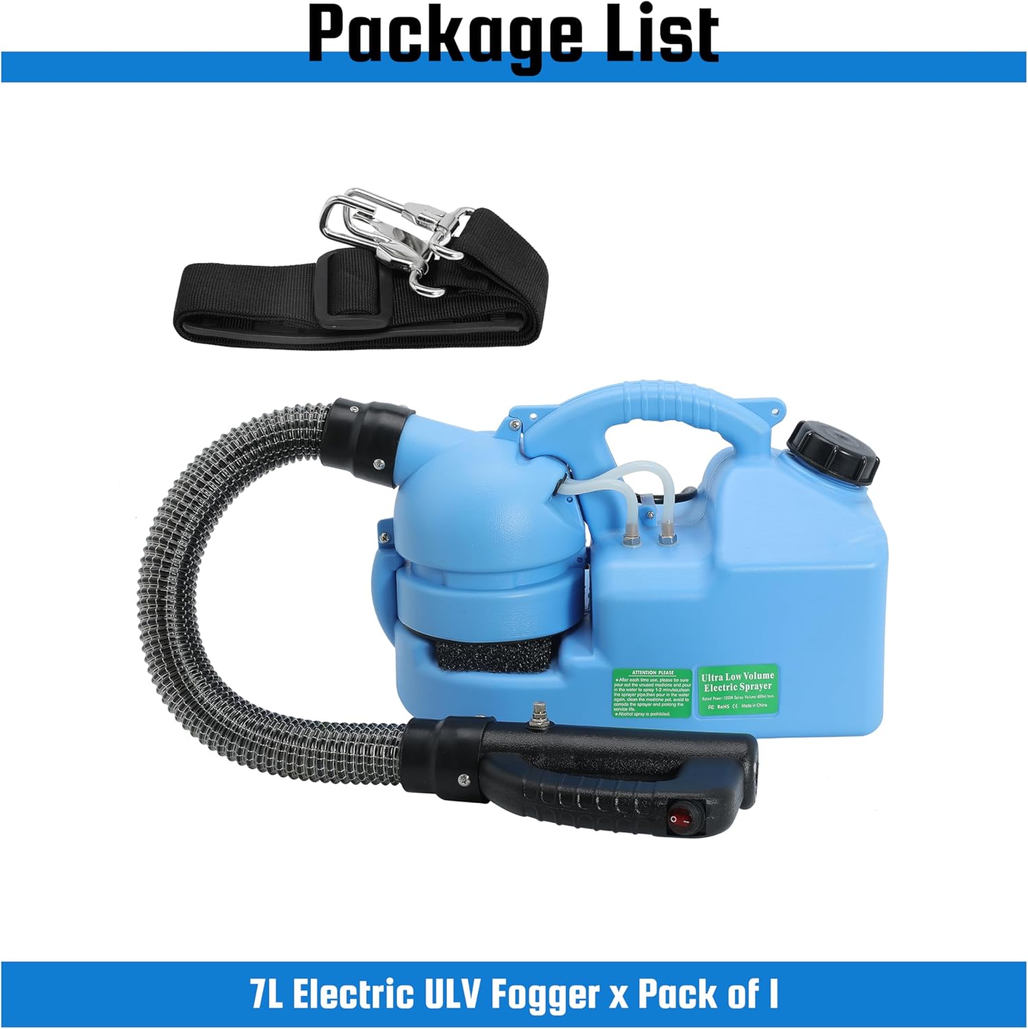 7L Electric ULV Fogger Machine Portable for Indoor and Outdoor Cleaning