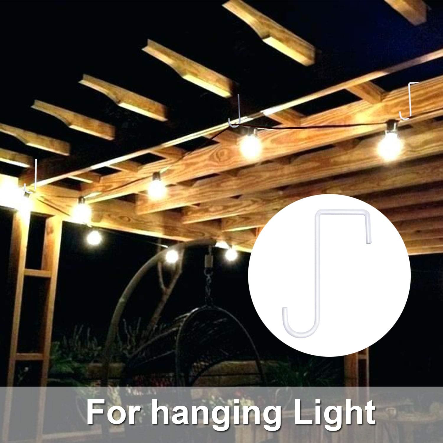 ESFUN 6 Pack 2x6 Inch Vinyl Fence Hooks for Hanging Lights Plants Bird Feeders Pool Equipment