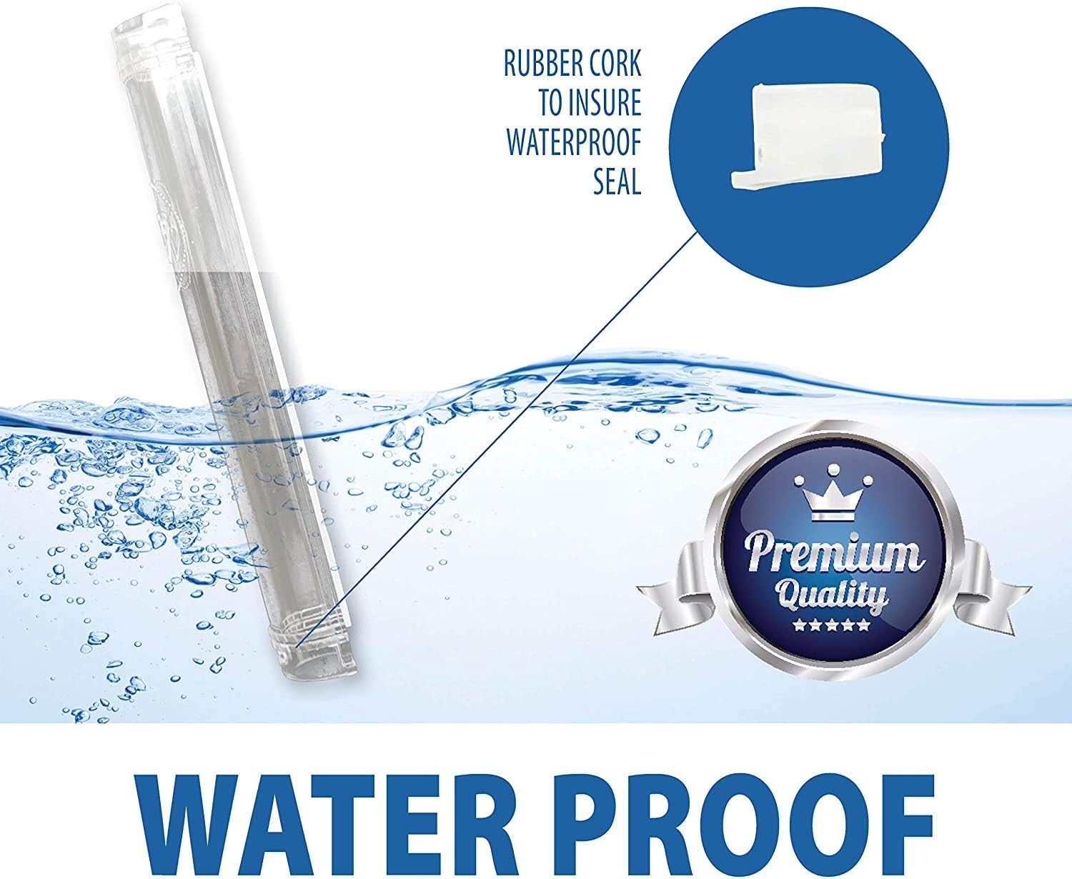 SUPER STAM Plastic Mezuzah Case with Cork Waterproof 5 Pcs Pack