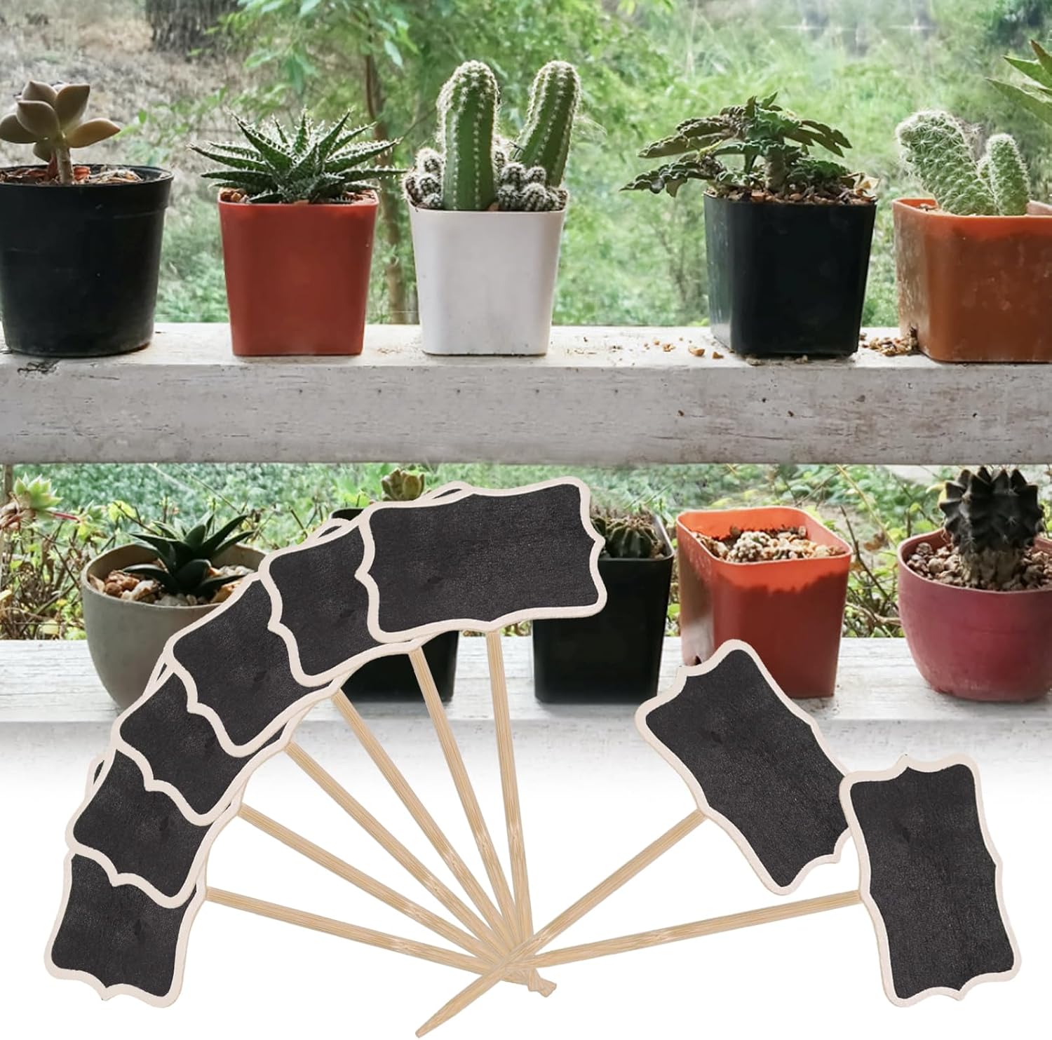 20PCS Wood Chalkboard Plant Tags for Garden and Lawn