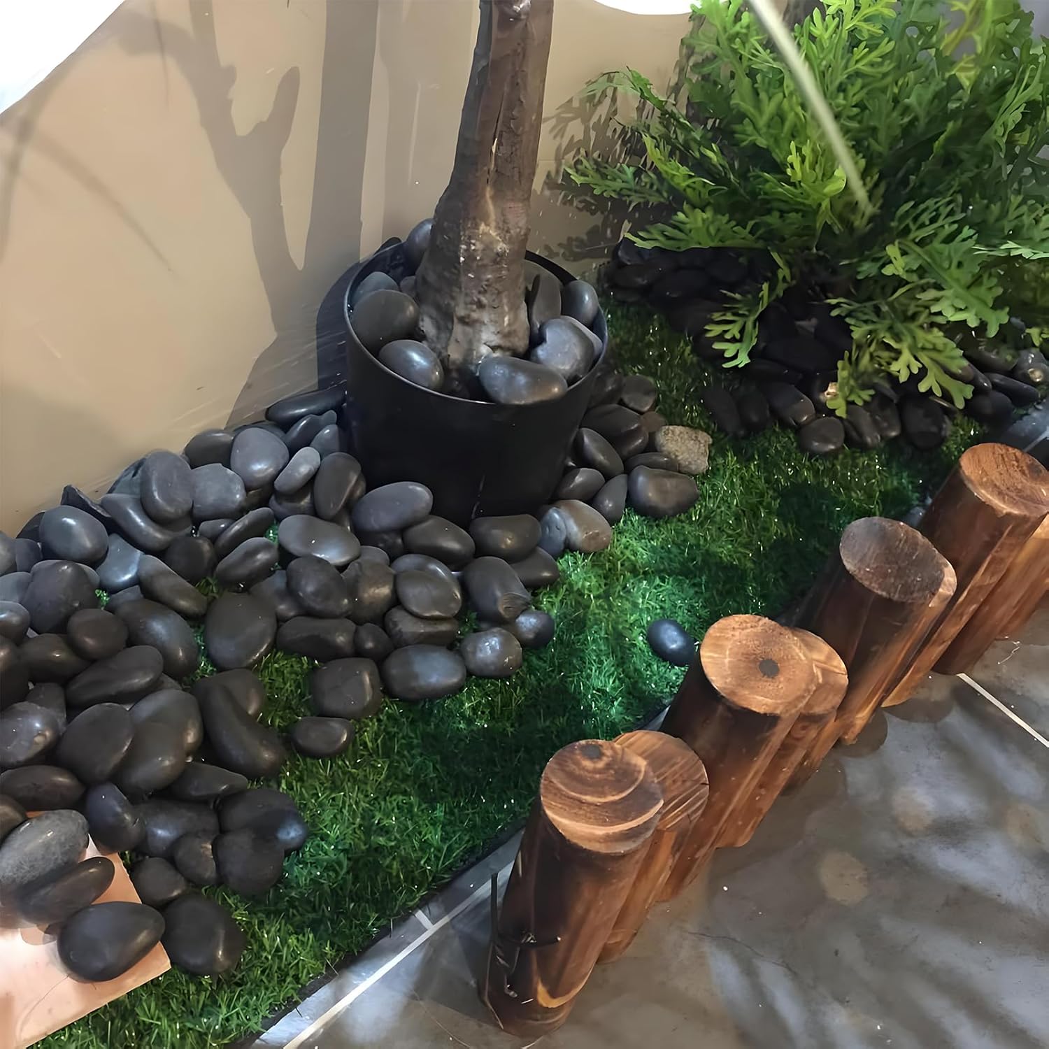 10 Pounds Natural Black Pebbles for Garden and Outdoor Decor