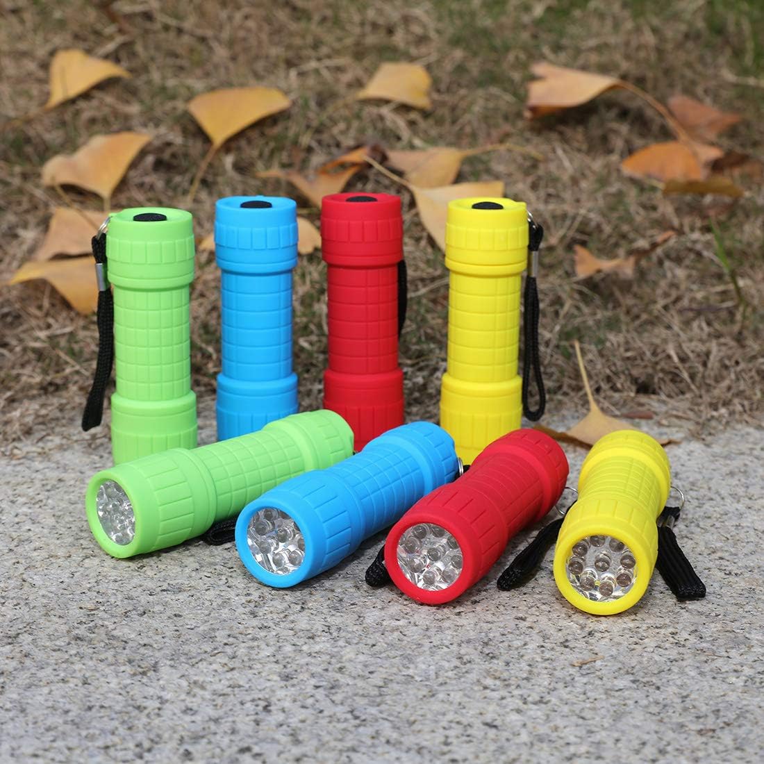 EverBrite 16-Pack Mini LED Flashlight Set - 4 Colors 48 AAA Batteries Included