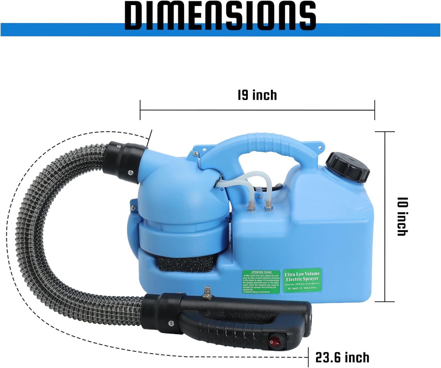 7L Electric ULV Fogger Machine Portable for Indoor and Outdoor Cleaning