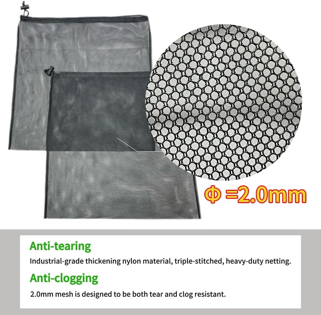 2 Pcs Pond Pump Cover Filter Bag 118x157 Black Mesh Bag for Water Gardens