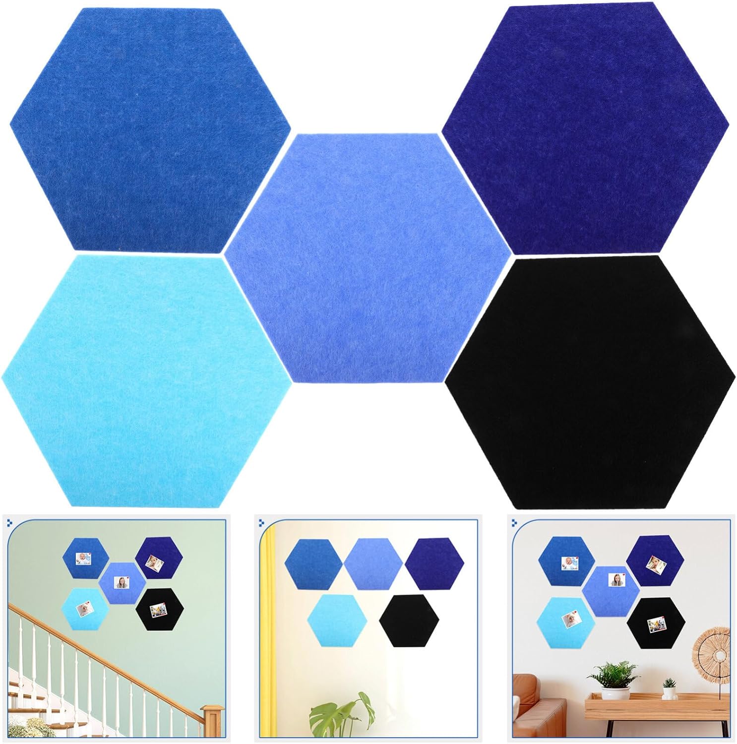 Zerodeko Adhesive Bulletin Board Tiles 5pcs for Office Classroom Decor