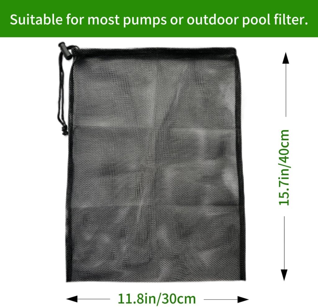 2 Pcs Pond Pump Cover Filter Bag 118x157 Black Mesh Bag for Water Gardens