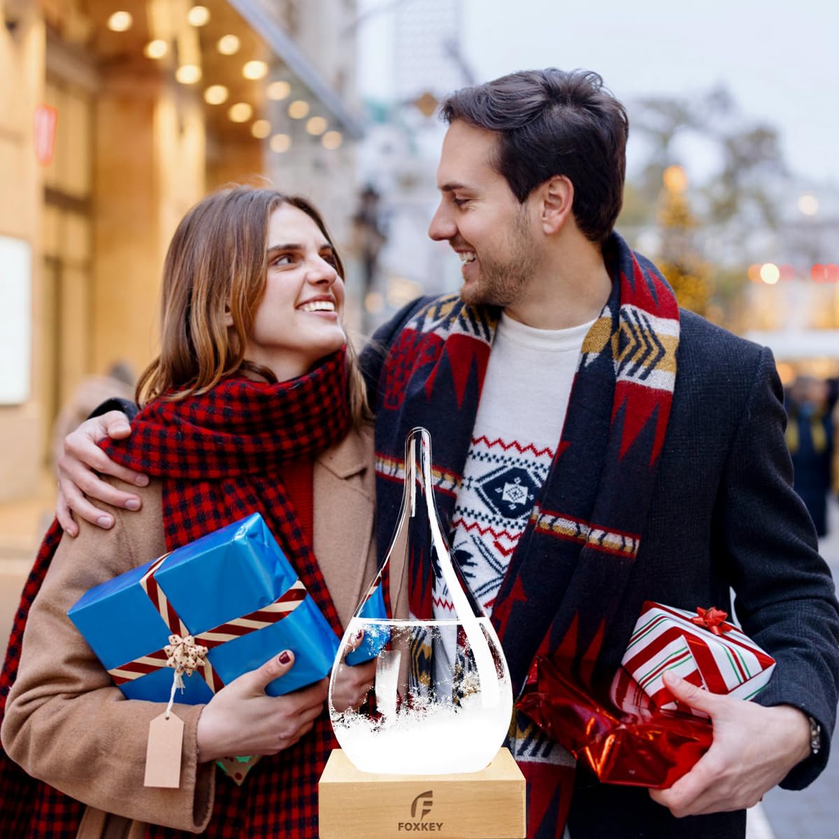 FOXKEY Storm Glass Weather Predictor Unique Drop-Shaped Weather Forecast Decor
