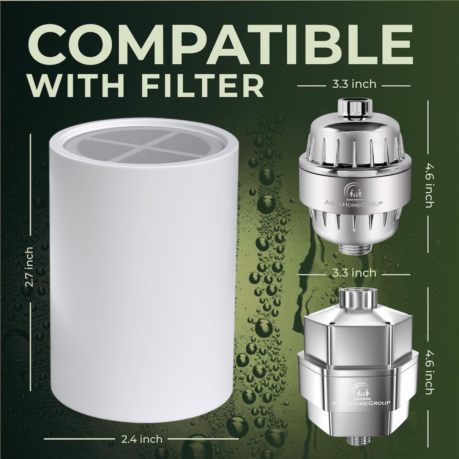 AquaHomeGroup Vitamin CEA Shower Filter with Aroma Granules - Jasmine