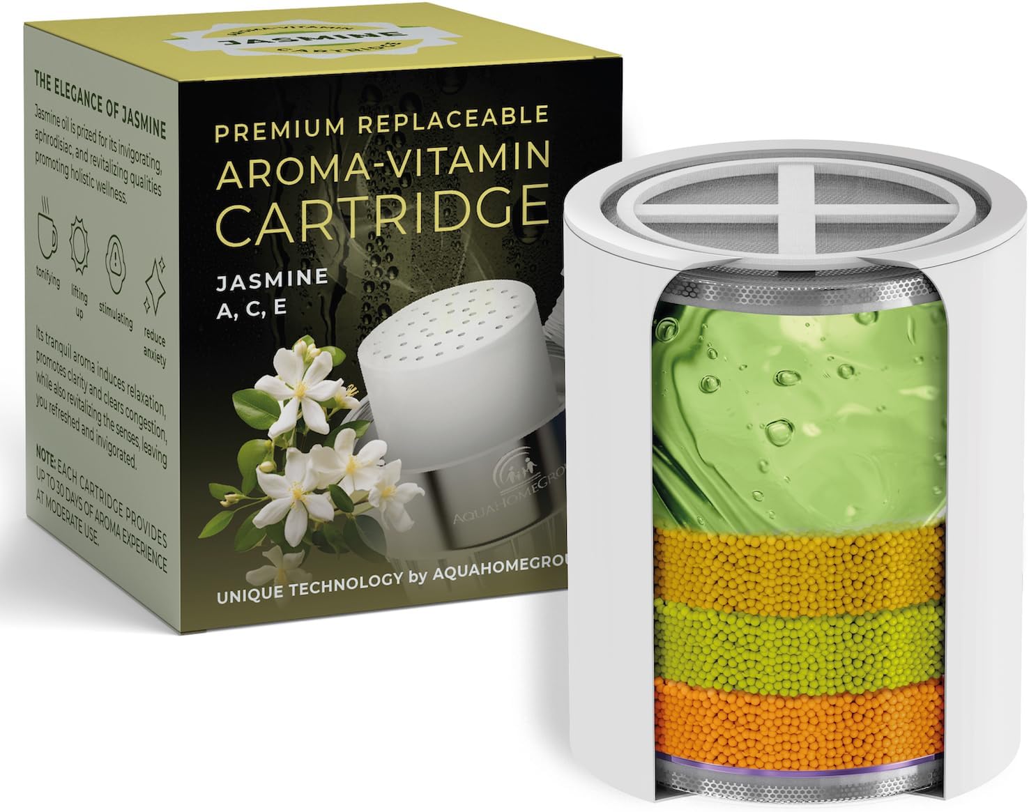AquaHomeGroup Vitamin CEA Shower Filter with Aroma Granules - Jasmine