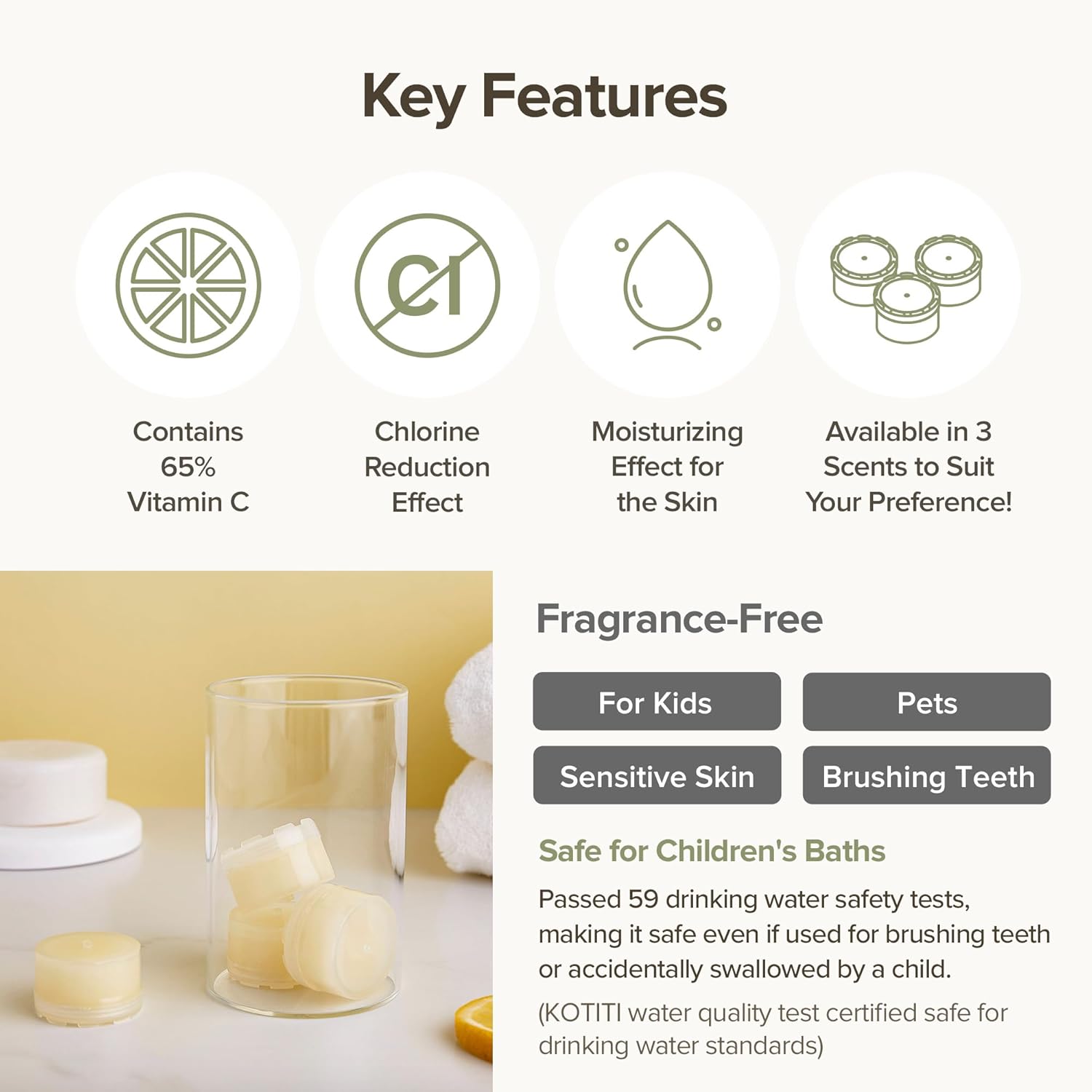 Vita Replacement Filter for Shower Head with Vitamin C and Moisturizing Ingredients