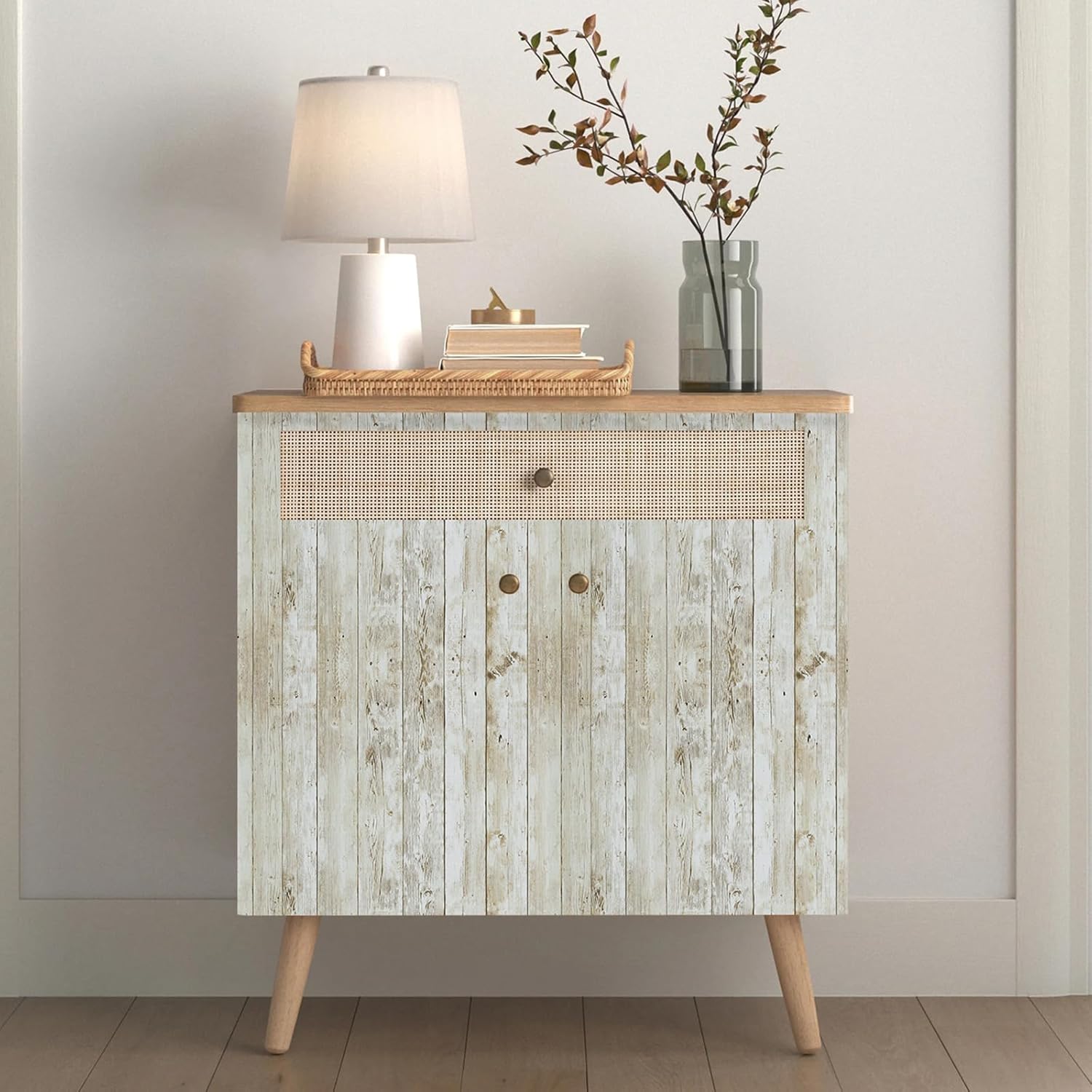 Abyssaly Contact Paper Vintage Wood Shiplap Wallpaper Peel and Stick Decorative Furniture 1771 X 393