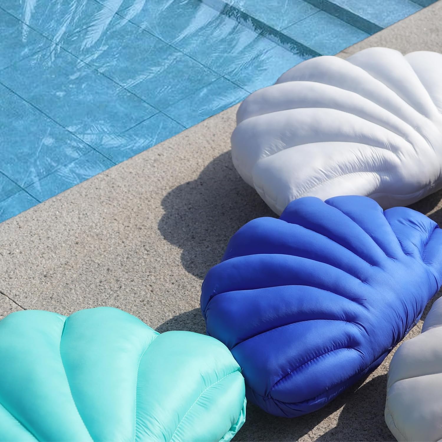 YRXRUS Turquoise Seashell Throw Pillow 13x10 Inch Waterproof Outdoor Decor