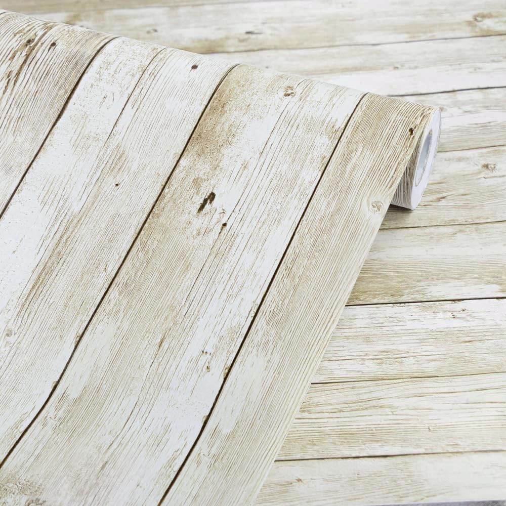 Abyssaly Contact Paper Vintage Wood Shiplap Wallpaper Peel and Stick Decorative Furniture 1771 X 393
