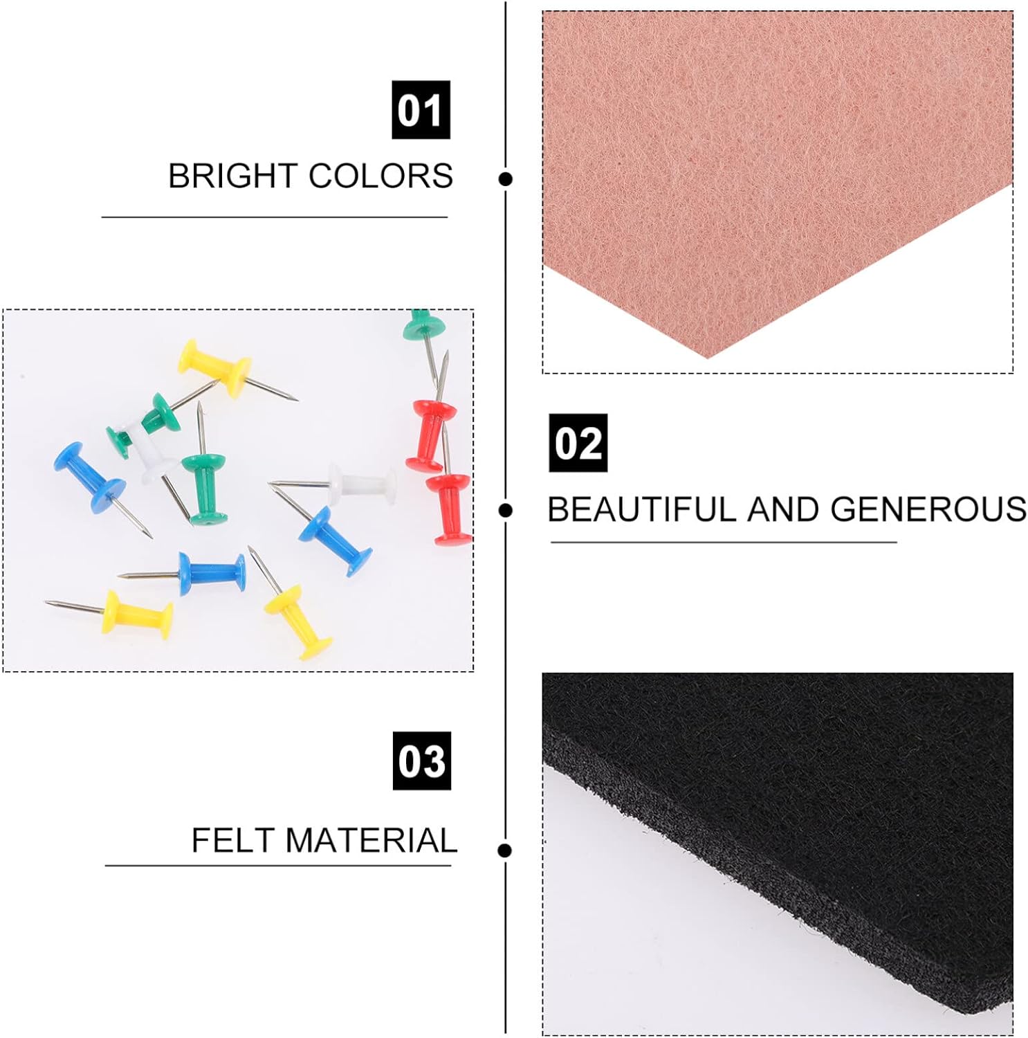 Balacoo 8 Piece Hexagon Felt Bulletin Board Decorative Wall Display for Home Office School