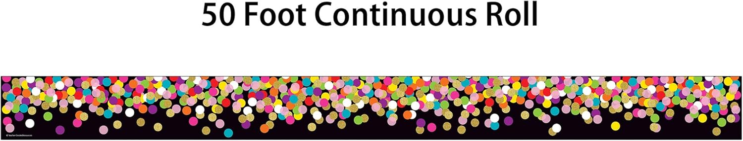 Colorful Confetti Border Trim 50ft Classroom Decor